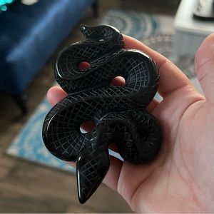 Obsidian Snake carving